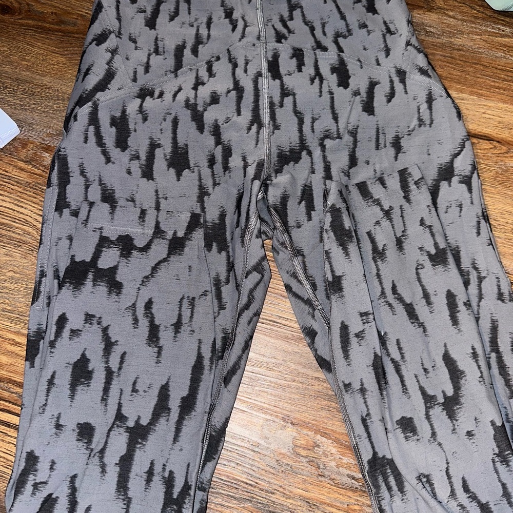 lululemon athletica Black and Gray Patterned Pants